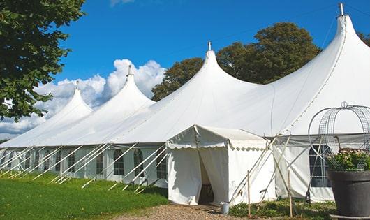 multiple portable restrooms for large-scale outdoor events, ensuring availability for all guests in Topanga